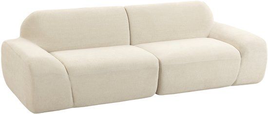 Homcom 3-zitsbank Chenille Crèmewit