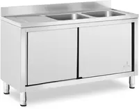 Royal Catering Wastafel kast - 2 Basin - Royal Catering - roestvrij staal - 500 x 400 x 300 mm