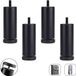 Holland Connections Pieds de meuble en aluminium - Set de 4 pièces - Réglable en hauteur - Filetage M8 - Noir - 12 cm