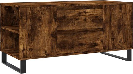 vidaXL Salontafel - Hout - Gerookt eiken - 102x44,5x50 cm