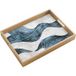 ONLYWOW Plateau De Service Lignes - Vagues - Abstrait - Bleu 50x35 Cm