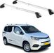 Omac Barres De Toit Transversales Certifiées Tüv Pour Toyota Proace City Verso 2019-2026 – Verrouillables (4 Antivols) – Charge Max 100 Kg – Sangle Inox + Protection Caoutchouc Argent