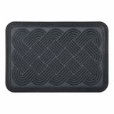 Merkloos Relaxdays Deurmat - vlecht - 60x40 cm - polypropyleen - antislip - grijs