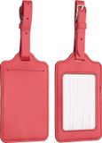 kwmobile 2x bagagelabel voor koffers - Set van 2 kofferlabels - 11 x 7 cm - Van kunstleer in donkerrood