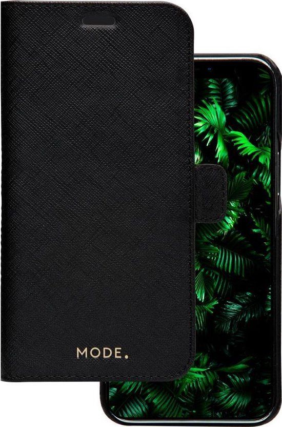 dbramante1928 iPhone 12 Pro Max Bookcase hoesje - Effen Zwart - Leer
