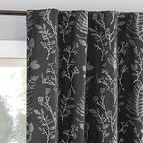 Sun Zero Ambridge 2-pack geborduurd botanisch blad geplooide look 100% verduisterende achterkant tab gordijnpaneel paar, 127 x 243 cm, staal