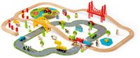 BigJigs Houten Weg en Treinset Platteland