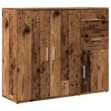 vidaXL Dressoir 91x29,5x75 cm bewerkt hout oud houtkleurig