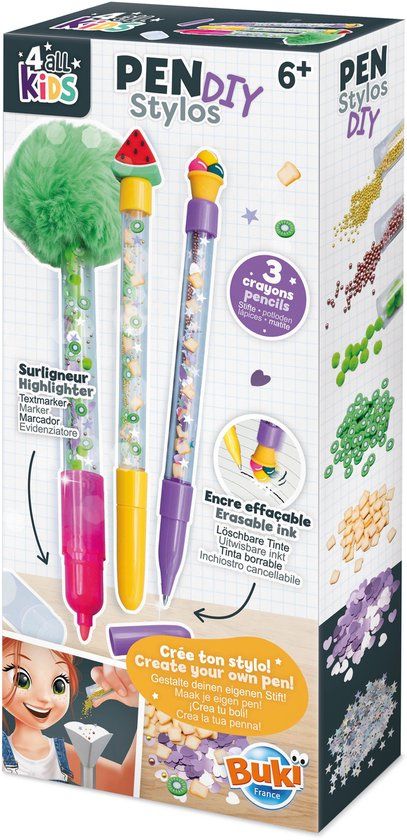 Buki France DIY - Voedsel - Personaliseer je balpennen - Multicolor