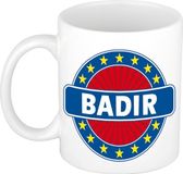 Bellatio Decorations - Badir voornaam - koffiemok - beker - wit/blauw - 300 ml