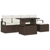 vidaXL - Tuinbank - Set - 6 - st - Bruin - Poly - rattan