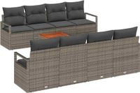 vidaXL Tuinbank Set 9-delig Grijs Polyrattan
