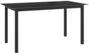 Syfax Tuintafel Aluminium en Glas Zwart 150x90x74 cm