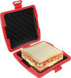 Sandwichmaker en broodrooster van siliconen voor magnetron en oven – antiaanbaklaag rood
