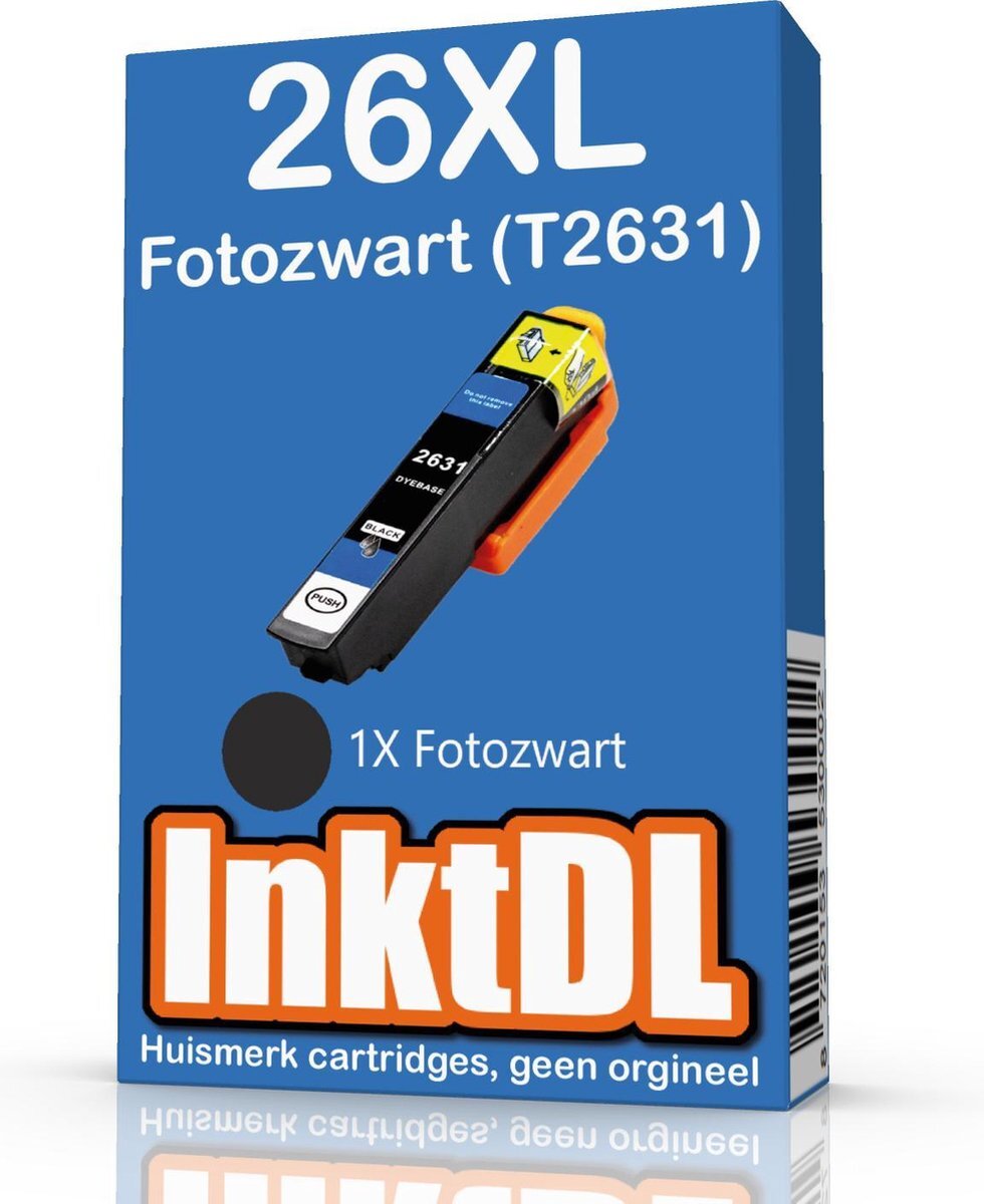 InktDL Compatible inktcartridge voor Epson 26XL | Fotozwart (T2631)