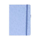 Idena 11367 - Notitieboek A5, bloemenmotief in blauw, 80 pagina's geruit, 80 g/m², met elastiek en pennenlus, FSC-mix