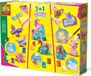 SES Creative Set de moulage et de peinture de figurines en plâtre, rose, 12 couleurs, set créatif, à partir de 5 ans