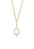 Elli - Halsketting - Dames Hanger Glaskraal Elegant Goudkleurig - Dames