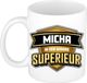 Bellatio Decorations Naam mok Micha - wit - Superieur - keramiek - 300 ml - collega beker - cadeau