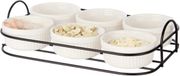 Vessia saus/snacks kommetjes/schaaltjes in standaard - wit - keramiek - set 6x stuks
