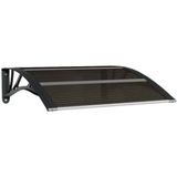 Auvent de porte noir 80 x 75 cm en polycarbonate