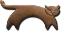 Leschi Clara De Kat Warmtekussen Bruin Biologisch Katoen Tarwe 47x23cm