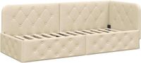 vidaXL Hoek Bed Frame Crème Stof 80 x 200 cm