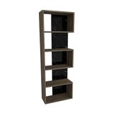 WELL HOME MOBILIARIO & DECORACIÓN Decoratief boekenkast voor woonkamer of receptie, melamine gecoate spaanplaat, walnootzwart, marmereffect, 150 x 50 x 22 cm