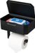 Toiletrolhouder met vochtige doekdoos, matzwart, Inox, met klep, 10x20cm