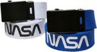 Mister Tee NASA - NASA 2-Pack Kinder Canvas Riem - Blauw/Wit