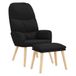 VidaXL Relaxfauteuil met voetenbank stof zwart