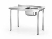 HENDI Spoeltafel, met bouten, Kitchen Line, spoelbak aan de rechterkant, 1000x600x850mm