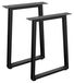 Pieds de table, métal, noir, 60x70 cm, 2 pièces, forme trapèze