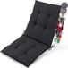 Beautissu Sun-NL Premium Basse Dossier Coussin 100x50 cm Résistant aux UV & Coussin Épais de 8 cm Coussin de Chaise de Jardin Bandes de Fixation Antidérapantes Tissu Robuste Anthracite Rayé
