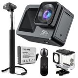 Action camera 5K UHD 60fps, Wi-Fi, USB-C, built-in microphone, image stabilization (EIS), with remote control