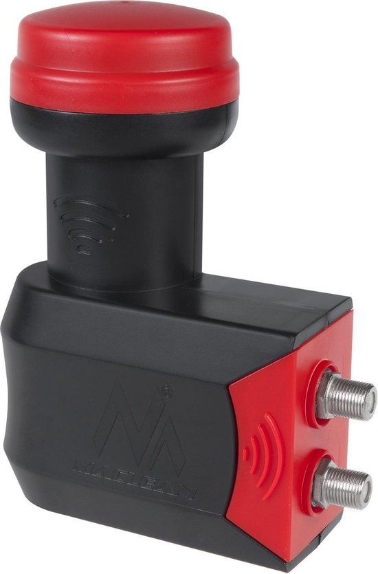 Maclean TV Systems Maclean MCTV-252 Premium Twin LNB SAT Converter Digitale waterdichte - Zwart/Rood
