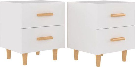 vidaXL Nachtkastjes 2 stuks wit 40x35x47,5 cm