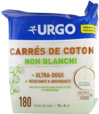 Urgo Carrés de coton non blanchi 10 x 8 cm 180 Carrés