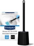 STARWAX - Dubbelzijdige siliconen toiletborstel - Eenvoudige reiniging op moeilijk bereikbare plaatsen - Droogt snel en geurvrij - Duurzaam - Kleur zwart