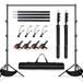 Heysliy Achtergrond Stand Kit, 3 m x 3 m (9,8ft bij 9,8ft) fotografie achtergrond standaard, verstelbare hoogte en breedte achtergrond standaard frame voor decoratie, foto, feest