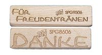 Petra's knutsel-News stempelset Danke und Für Freudentränen in modern blokschrift, horizontaal stempel, hout, houtkleuren, 25 x 18 x 5 cm