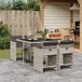 Prolenta Maison Exclusive Tuinset 5-delig Lichtgrijs Rotan Inclusief Kussens