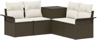 vidaXL Canapé 2 places Marron et crème Polyrattan et Acier