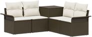 vidaXL Canapé 2 places Marron et crème Polyrattan et Acier
