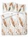 KARO Housse de couette en satin 220x200cm - Blanc avec plumes beige-vert