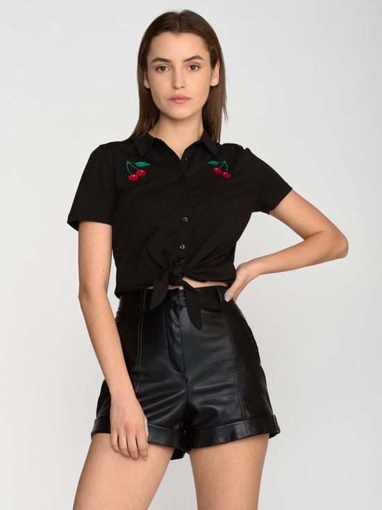 Pussy Deluxe Classic Dames Blouse - Zwart - S