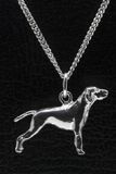 MOOYE ® - Collectie Zilveren Duitse staander korthaar met staart ketting hanger - groot