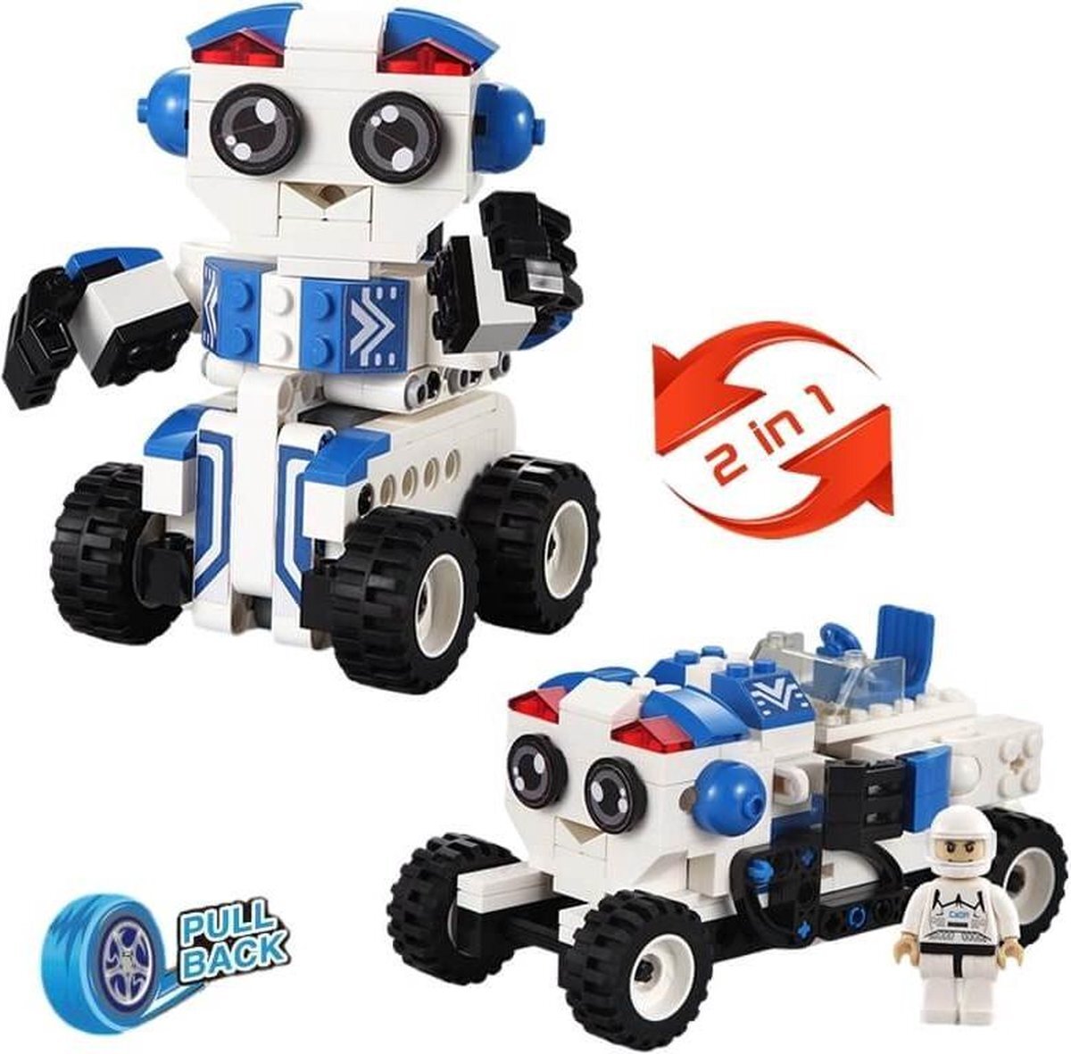 - Bouwpakket voor kinderen - Pull back Bobby robot (2in1)