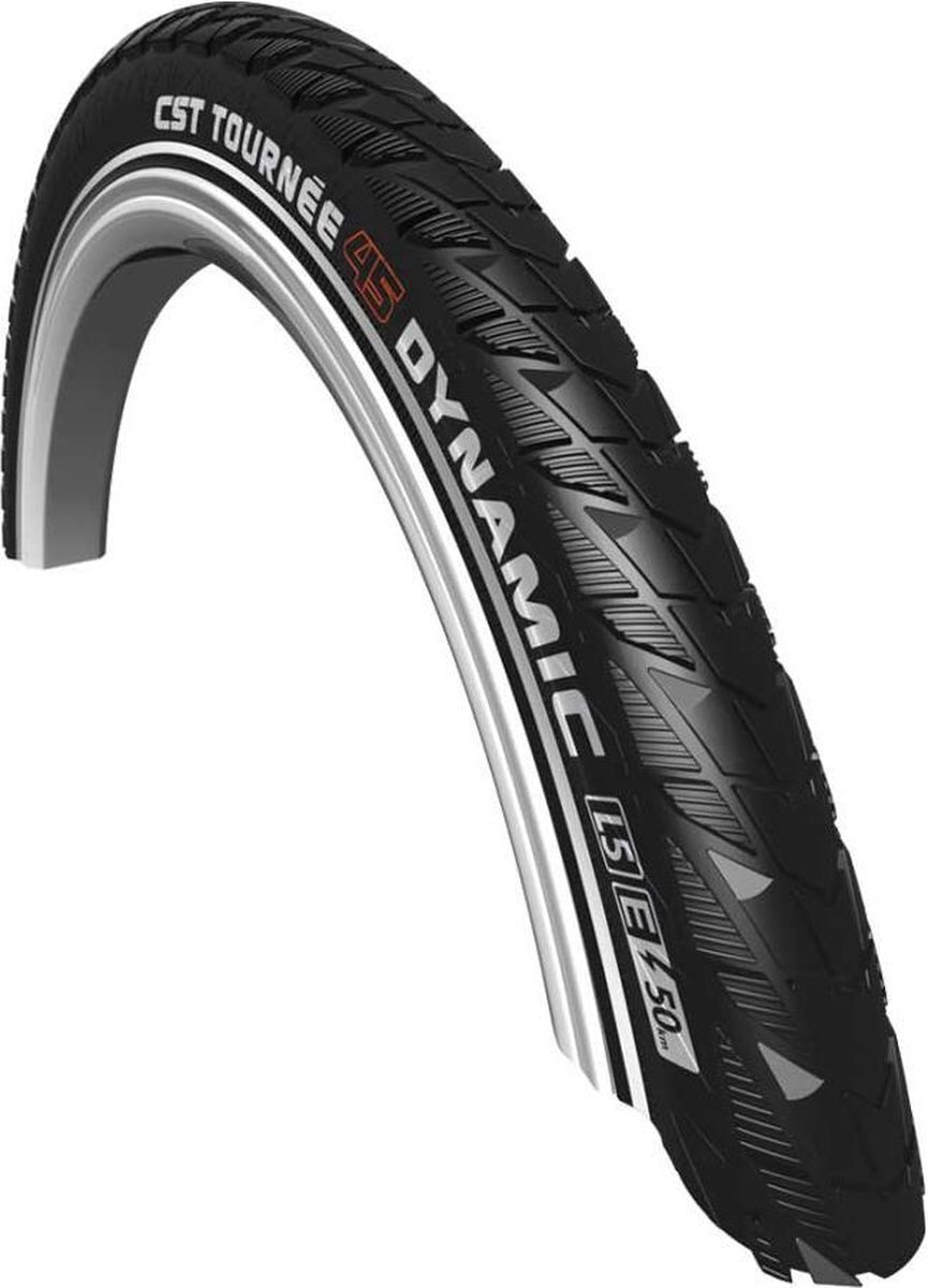 CST Buitenband Tournée Dynamic 28 x 1.75 / 47-622 mm - zwart met reflectie