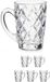 Vivalto luxe Espresso koffieglazen - Set van 6x stuks - 110 ml - met oor - Type Diamant - Transparant